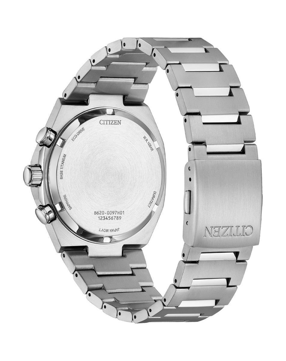 CITIZEN クロノグラフ シルバー Citizen Super Titanium Chronograph Turquoise Dial Watch – Citizen