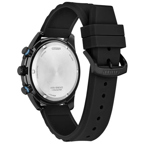 Citizen Brycen Men's Eco-Drive Chronograph Black Silicone Strap Watch