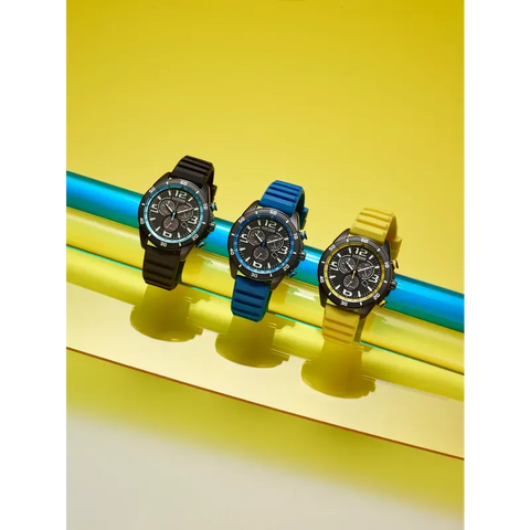 Citizen Brycen Men's Eco-Drive Chronograph Black Silicone Strap Watch