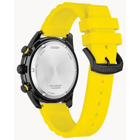 Citizen Brycen Men's Eco-Drive Chronograph Yellow Silicone Strap Watch