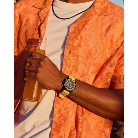 Citizen Brycen Men's Eco-Drive Chronograph Yellow Silicone Strap Watch