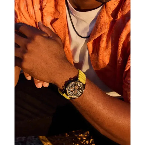 Citizen Brycen Men's Eco-Drive Chronograph Yellow Silicone Strap Watch