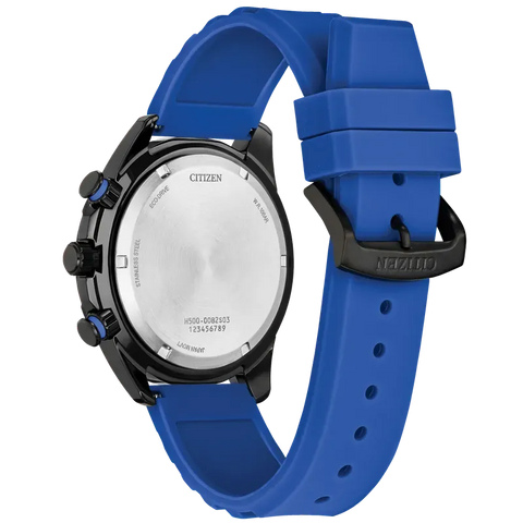 Citizen Brycen Men's Eco-Drive Sport Chronograph Black Dial Blue Silicone Watch