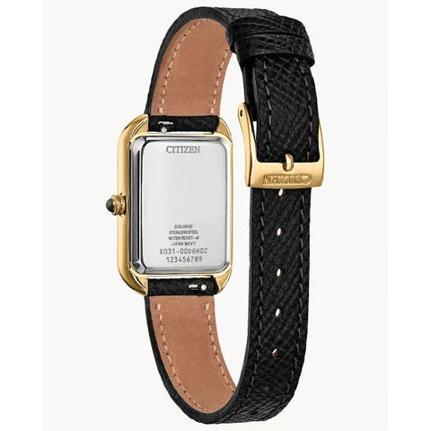 Citizen Dress Classic Black Dial Gold-Tone Eco-Drive Women's Watch