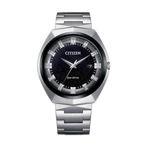 Citizen Eco-Drive Gents Stainless Steel Black Dial Watch