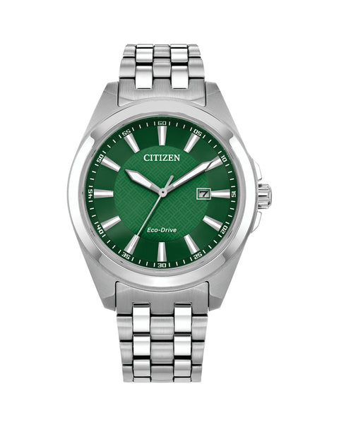 Citizen Eco-Drive Green Dial Stainless Steel Watch