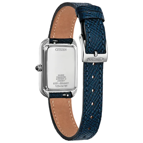 Citizen Eco-Drive Women's Classic Blue Dial Leather Strap Watch