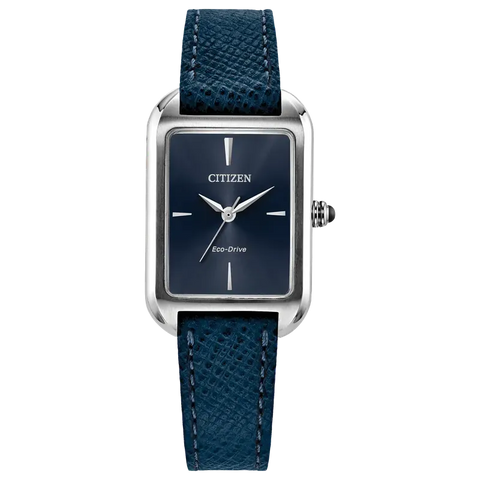 Citizen Eco-Drive Women's Classic Blue Dial Leather Strap Watch