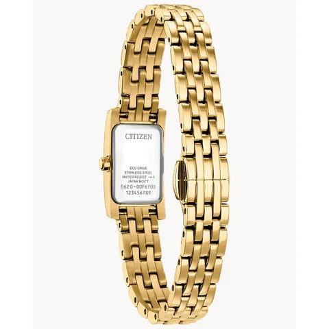 Citizen Gold-Tone Stainless Steel Women's Black Dial Watch