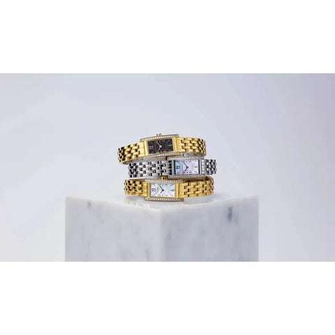 Citizen Gold-Tone Stainless Steel Women's Black Dial Watch