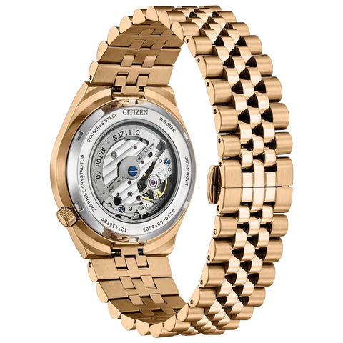 Citizen TSUYOSA 60 Automatic Rose Gold-Tone Blue Dial Stainless Steel Watch