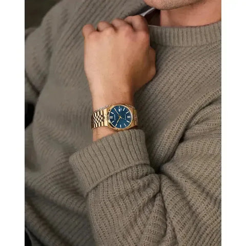 Citizen TSUYOSA 60 Automatic Rose Gold-Tone Blue Dial Stainless Steel Watch