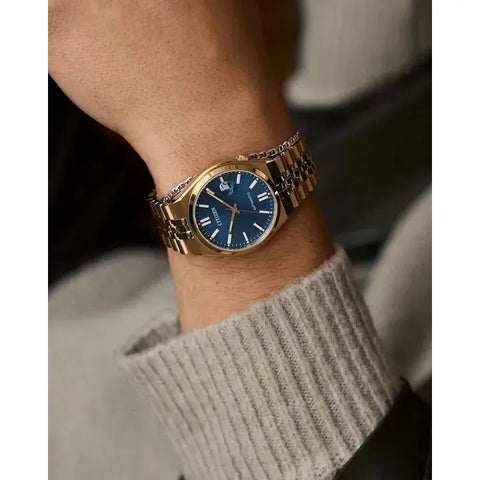 Citizen TSUYOSA 60 Automatic Rose Gold-Tone Blue Dial Stainless Steel Watch