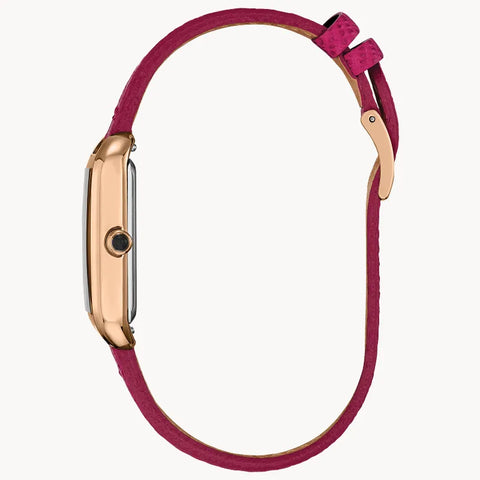 Citizen Women's Dress Classic Eco-Drive Rose Gold-Tone Pink Leather Watch