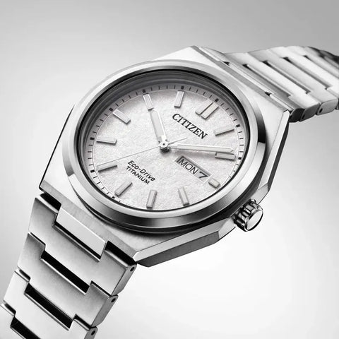 Citizen Zenshin Super Titanium Eco-Drive Men's Stainless Steel White Dial Watch