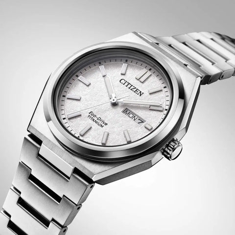 Citizen Zenshin Super Titanium Eco-Drive Men's Stainless Steel White Dial Watch