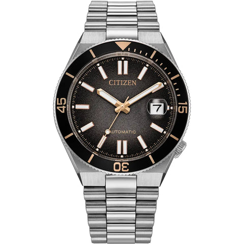 Citizen Tsuyosa Shore Timeslip Men's Stainless Steel Black Dial Watch