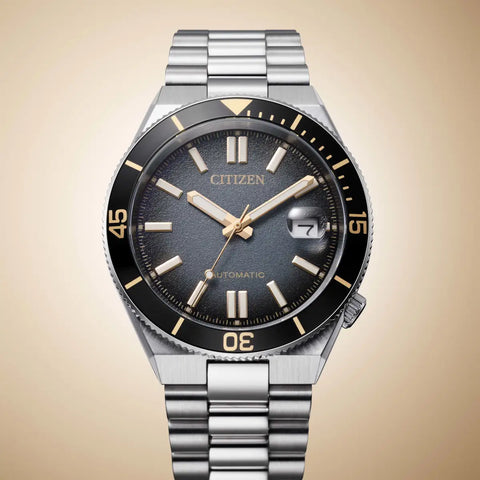Citizen Tsuyosa Shore Timeslip Men's Stainless Steel Black Dial Watch