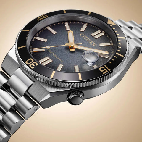 Citizen Tsuyosa Shore Timeslip Men's Stainless Steel Black Dial Watch