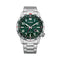 Citizen Eco-Drive Aviator-style Green Dial Stainless Steel Watch